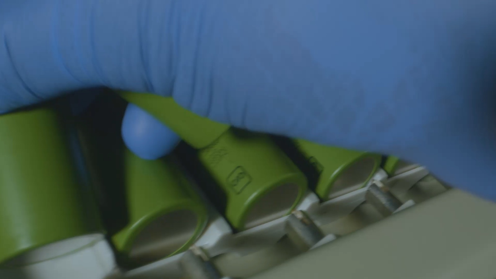 Lithium cells being assembled on the Enzolt production line
